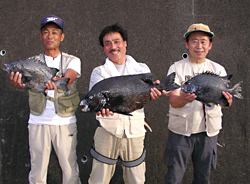 第２位石垣さん、優勝樋口さん、第３位浅野さん（左から）